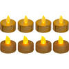 Feeric lights and christmas LED kaarsjes theelichtjes - 8x stuks -goud - LED kaarsen