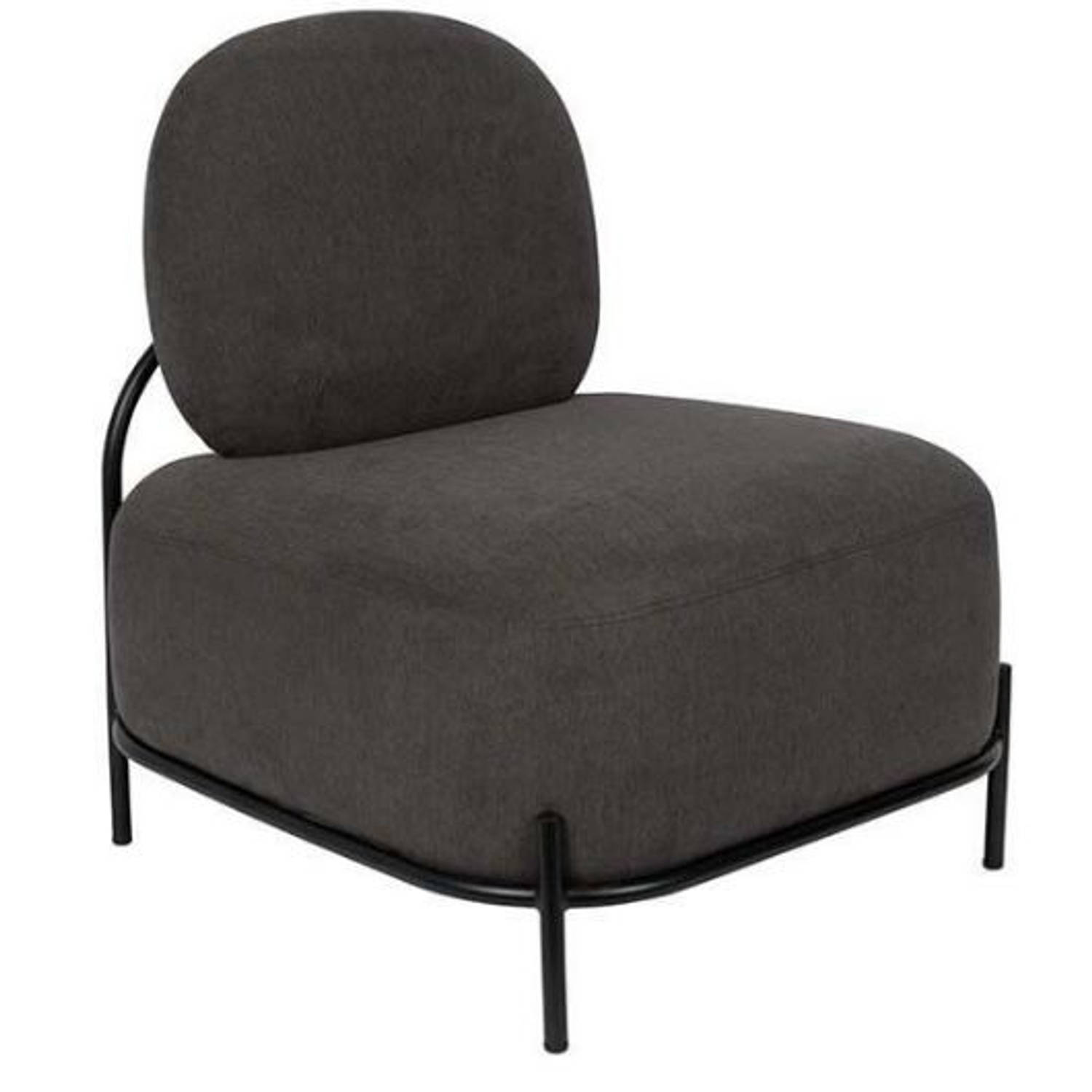 TOM fauteuil Polly 77 x 72 x 66 cm polyester/staal donkergrijs
