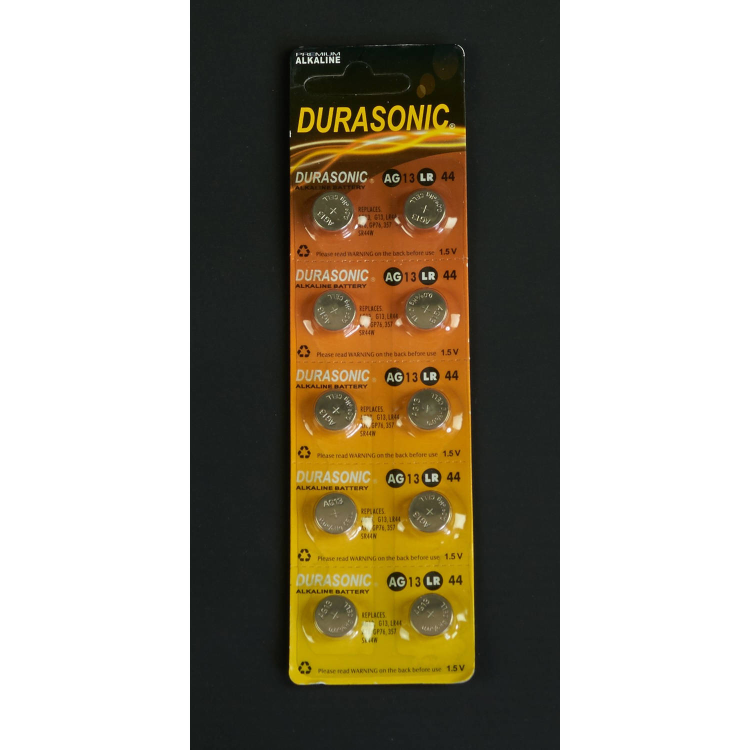 CoenBakker - 5 stuks Blister 10 stuks knoopce lampjes batterij Durasonic