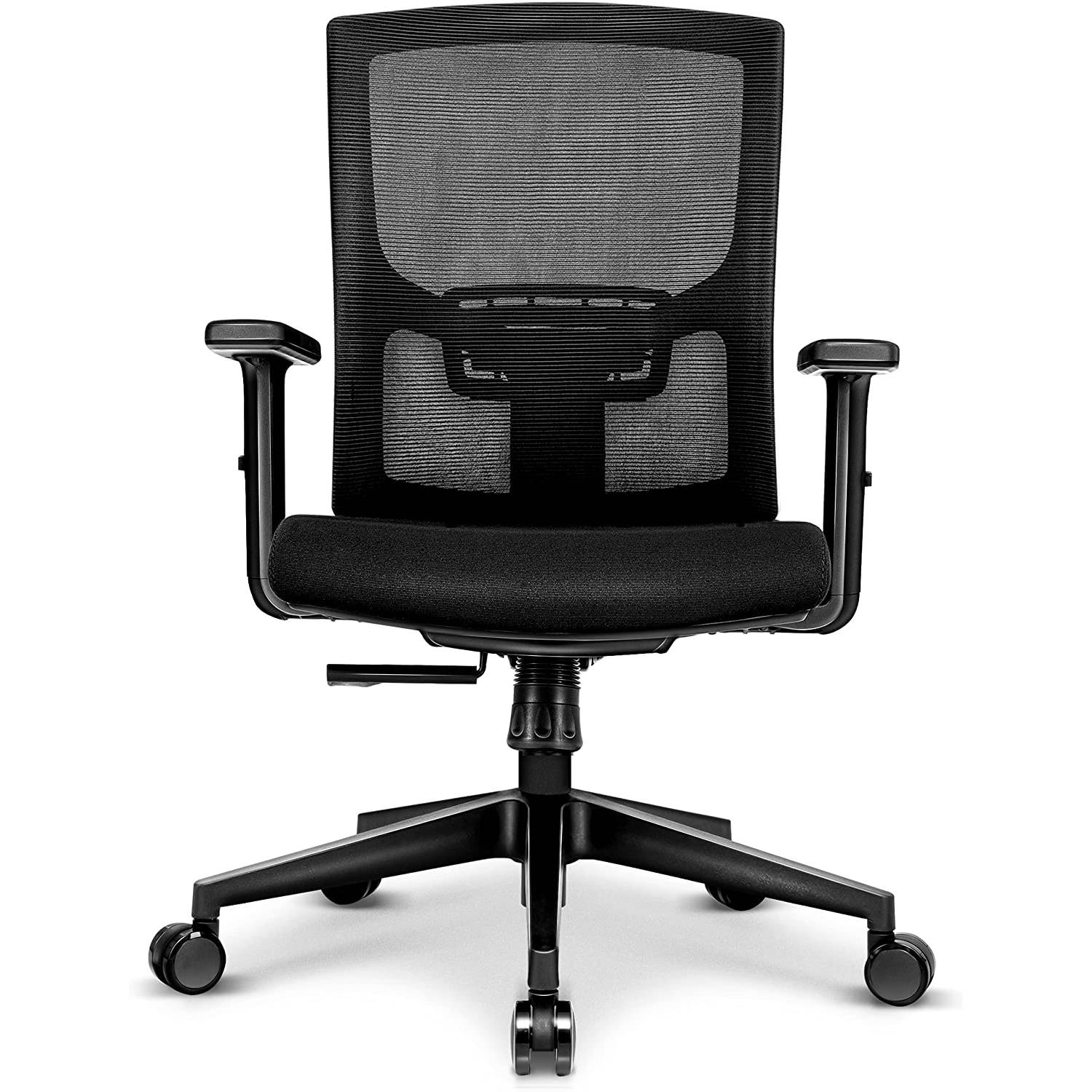 TRESKO Ergonomische bureaustoel BS202 draaistoel met verstelbare lendensteun bureaustoel met armleun