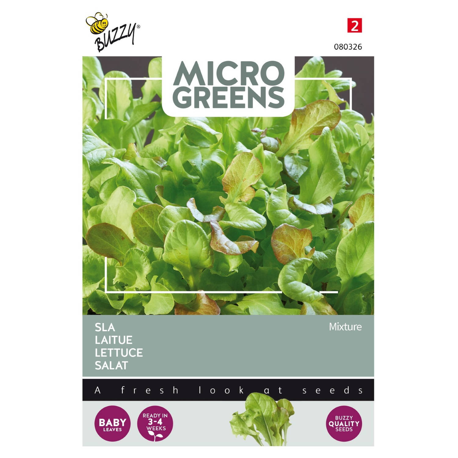 Buzzy - 5 stuks Microgreens Sla gemengd