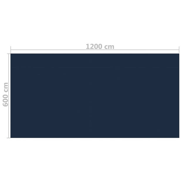 vidaXL Zwembadfolie solar drijvend 1200x600 cm PE zwart en blauw