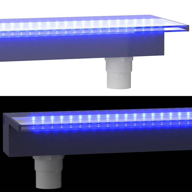 vidaXL Watervaloverlaat met RGB LED's 90 cm acryl