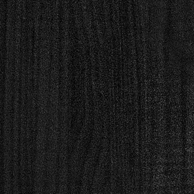 vidaXL Plantenbak 31x31x70 cm massief grenenhout zwart
