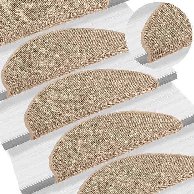 vidaXL Trapmatten zelfklevend 15 st 65x21x4 cm donkerbeige