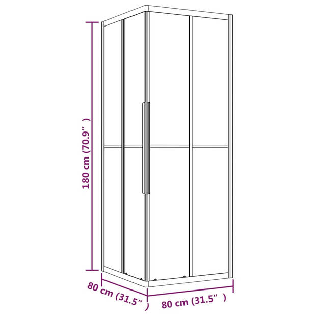 vidaXL Douchecabine 80x80x180 cm mat ESG