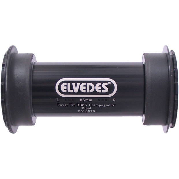 Elvedes bottom bracket Campagnolo aluminium 86,5 mm zwart