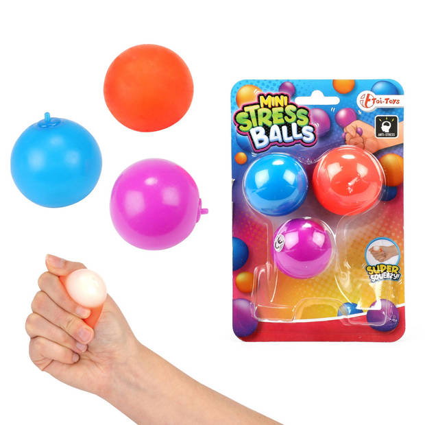 Toi-Toys mini-stressballen 3 stuks á 3,5 cm