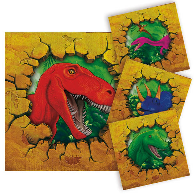 Folat servetten dino avontuur junior 25 x 25 cm papier 19 stuks