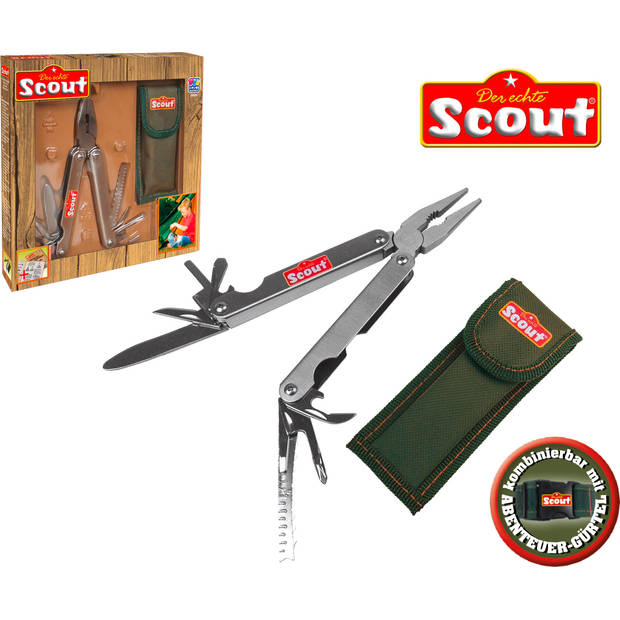 Happy People multitool Scout 9,5 x 2,6 cm staal zilver 2-delig