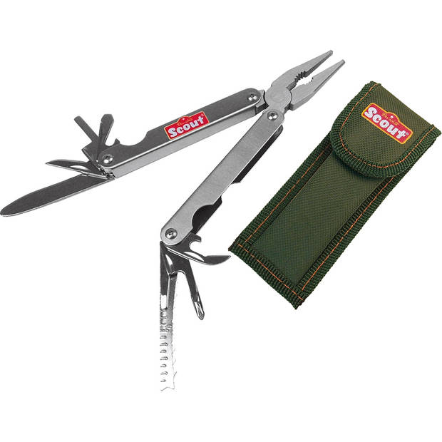 Happy People multitool Scout 9,5 x 2,6 cm staal zilver 2-delig