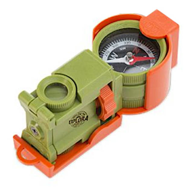 Navir kompas Explora junior 11 x 4,5 cm groen/oranje