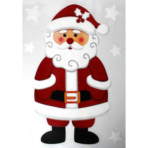 Peha raamsticker kerstman 28,5 x 40 cm PVC rood/wit