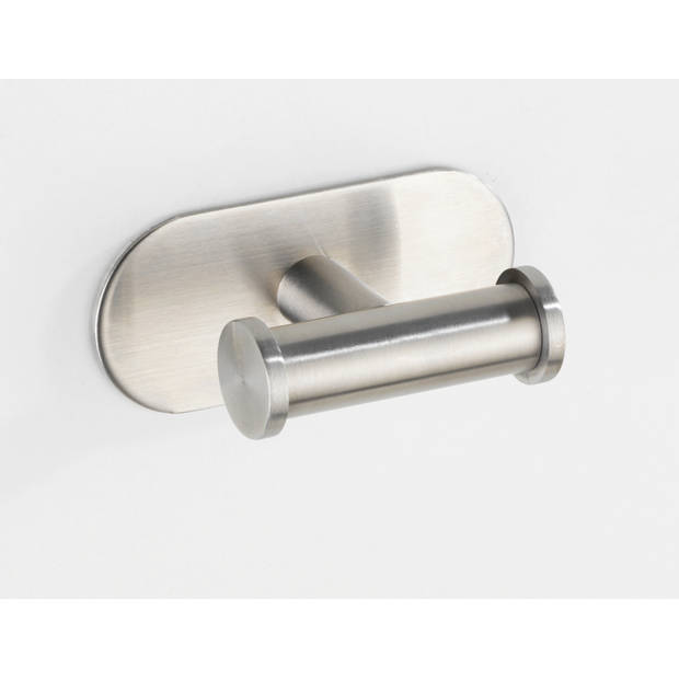 Wenko wandhaak Duo Orea 6,5 x 10 cm RVS matzilver 2-delig