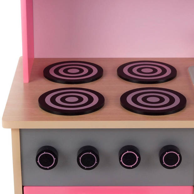 Baby Vivo- Roze, houten speelkeuken, kinderkeuken met schoolbord