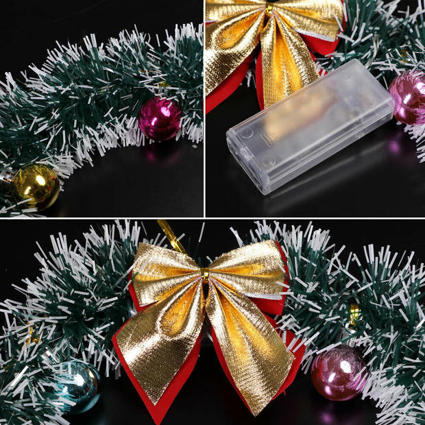 Kerstkrans LED, goud, 32 cm, kerstversiering, deurkrans, kerstdecoratie