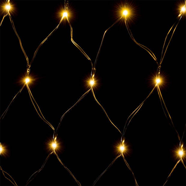 Lichtgordijn warmwit, lichtjes net, lichtnet, kerstverlichting, 120x120 cm, 100 LED, netverlichting