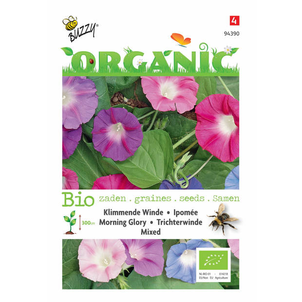 5 stuks Organic Ipomoea purpurea mix (Skal 14275)