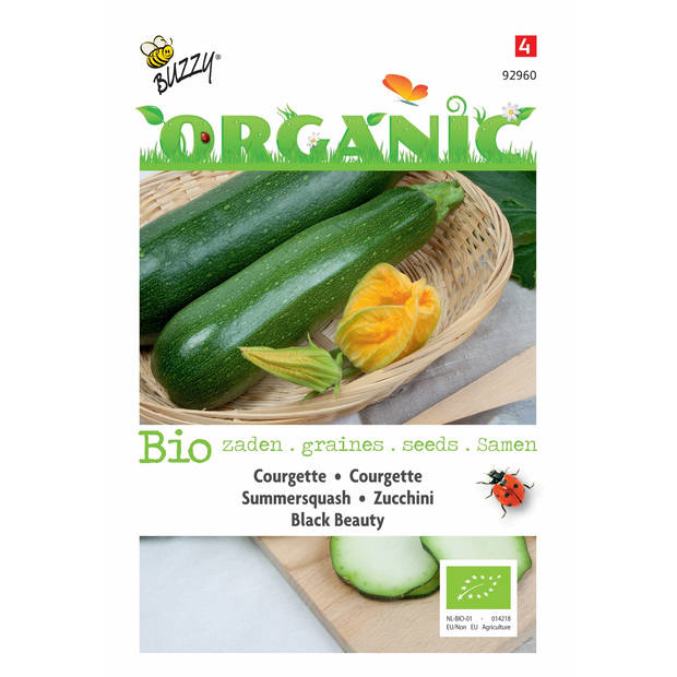 5 stuks Organic Courgette Black Beauty (Skal 14725)