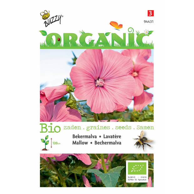 5 stuks Organic Lavatera trimestris rose/rood (Skal 14275)