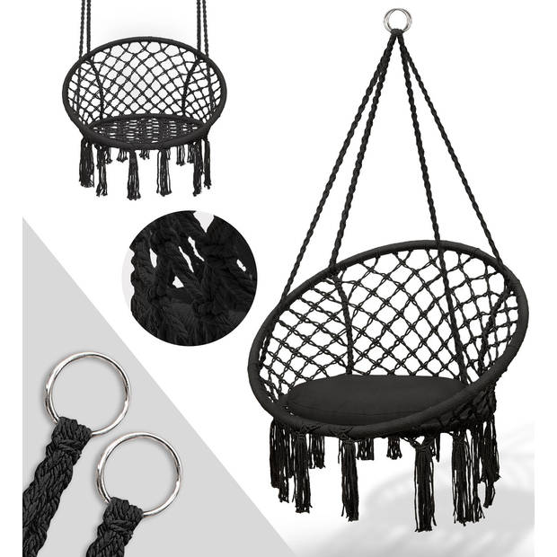 Tillvex- hangstoel -zwart -hangende schommel - hangmat