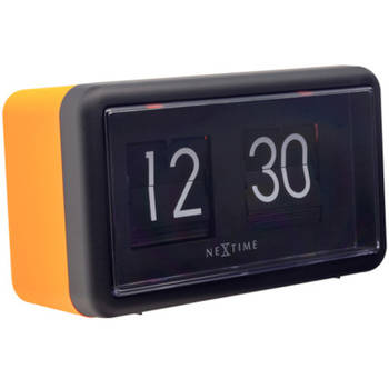 NeXtime tafelklok Flip Clock 7 x 18 x 10 cm zwart/oranje