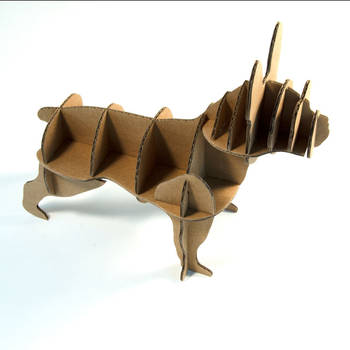 Milimetrado opbergrek Franse Bulldog 25,5 x 23,5 cm karton bruin