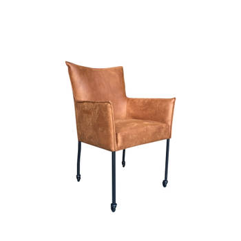 Livingfurn - Eetkamerstoel Valerie Rodeo Cognac - 1 stuk