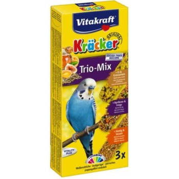 Vitakraft - Trio Mix honing/sesam-ei/graszaad-appel/vijgkracker parkiet 3in1