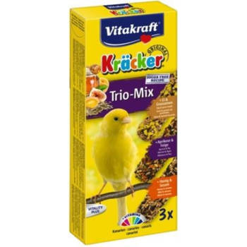 Vitakraft - Trio Mix honing/sesam-ei/graszaad-abrikoos/vijg-kracker kanarie 3in1