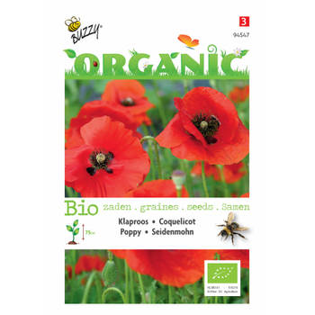 5 stuks Organic Papaver rhoeas red (Skal 14275)