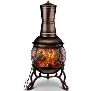 Tillvex- Terrasoven met grill, Brons, 105 cm, Azteekse oven, tuinhaard