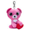 Lumo Stars sleutelhanger beer Valentijn 8,5 cm roze