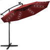 Tillvex - Parasol LED Solar Ø 3m, Rood vrijdragende parasol balkon tuinparasol slinger aluminium