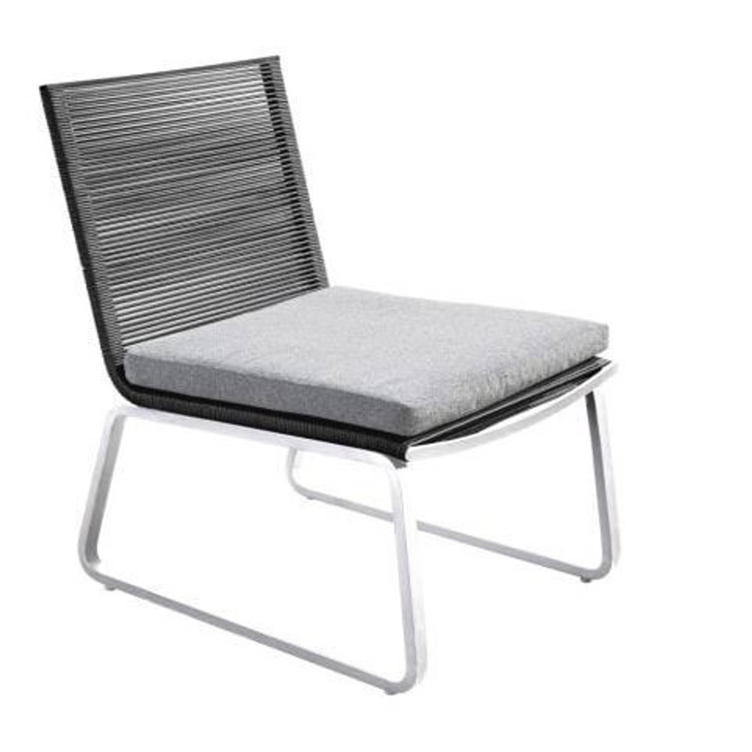 Yoi Kome lounge chair alu white-rope light grey-akarui