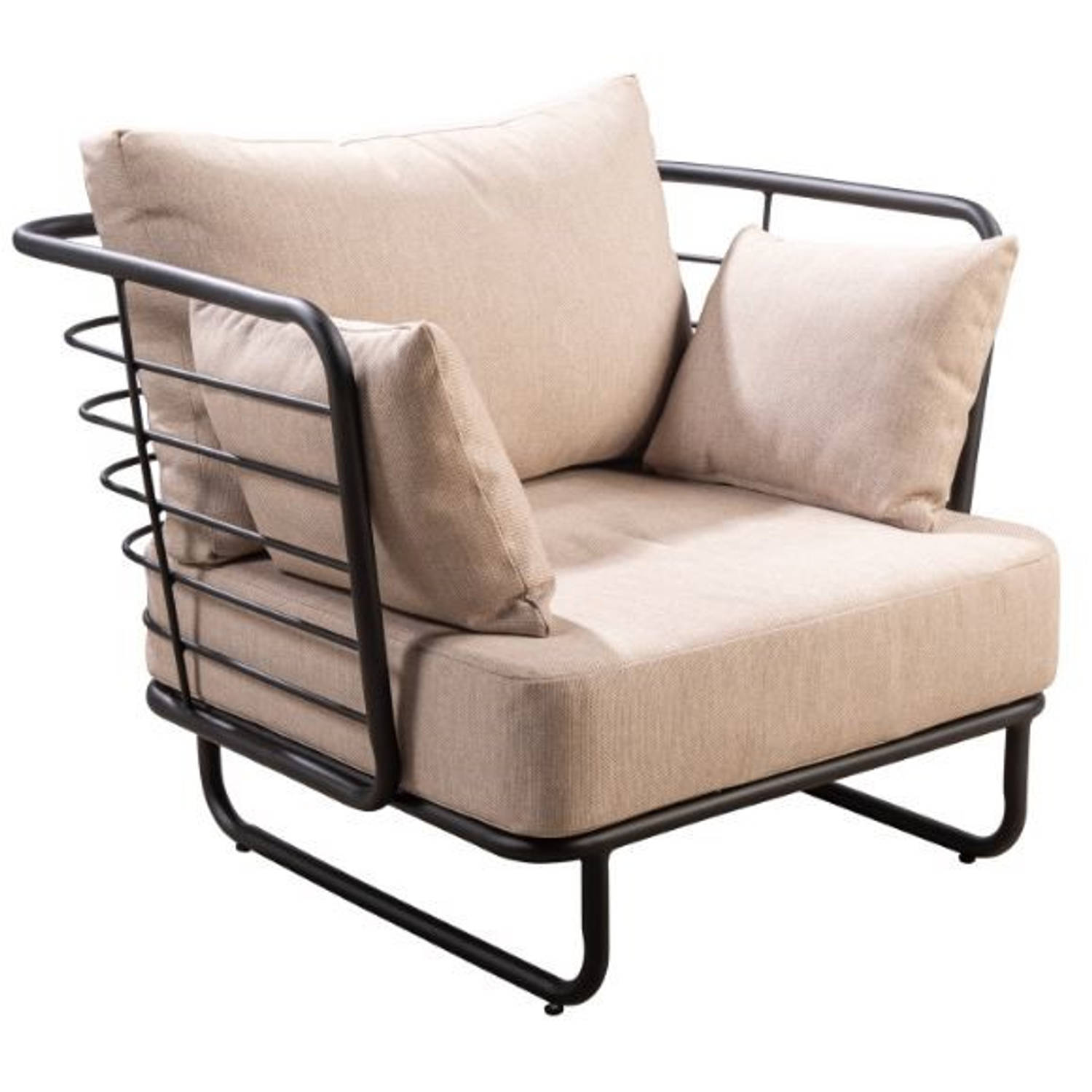 Yoi Taiyo lounge chair alu black-flax beige