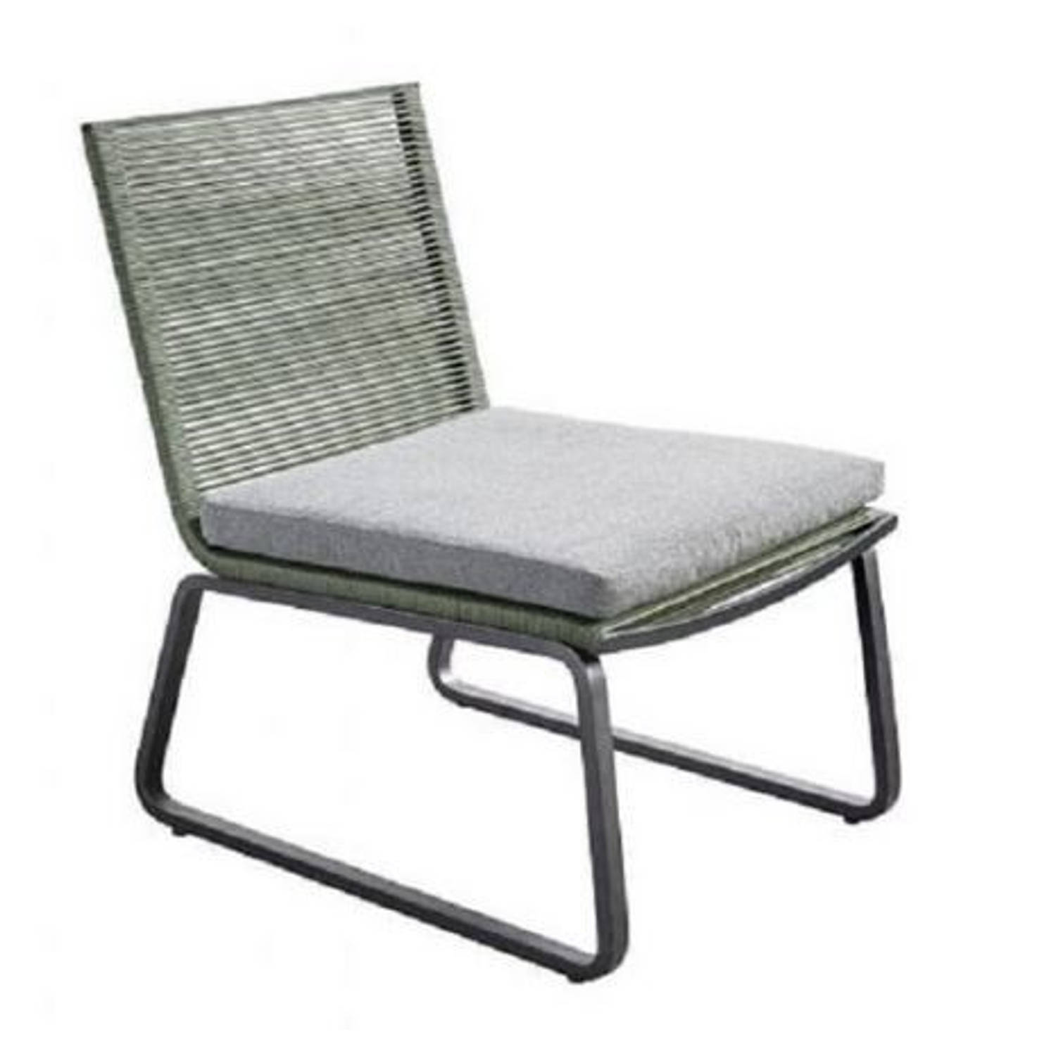 Yoi Kome lounge chair alu dark grey-rope green-akarui