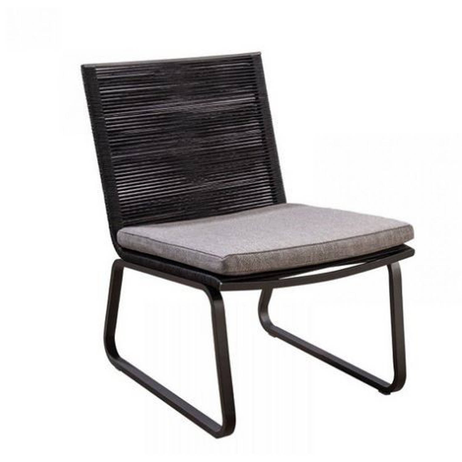 Yoi Kome lounge chair alu black-rope black-soil