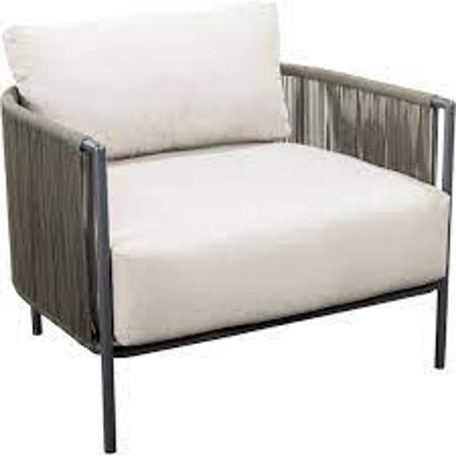 Yoi - Umi lounge chair aluminium black/rope grey