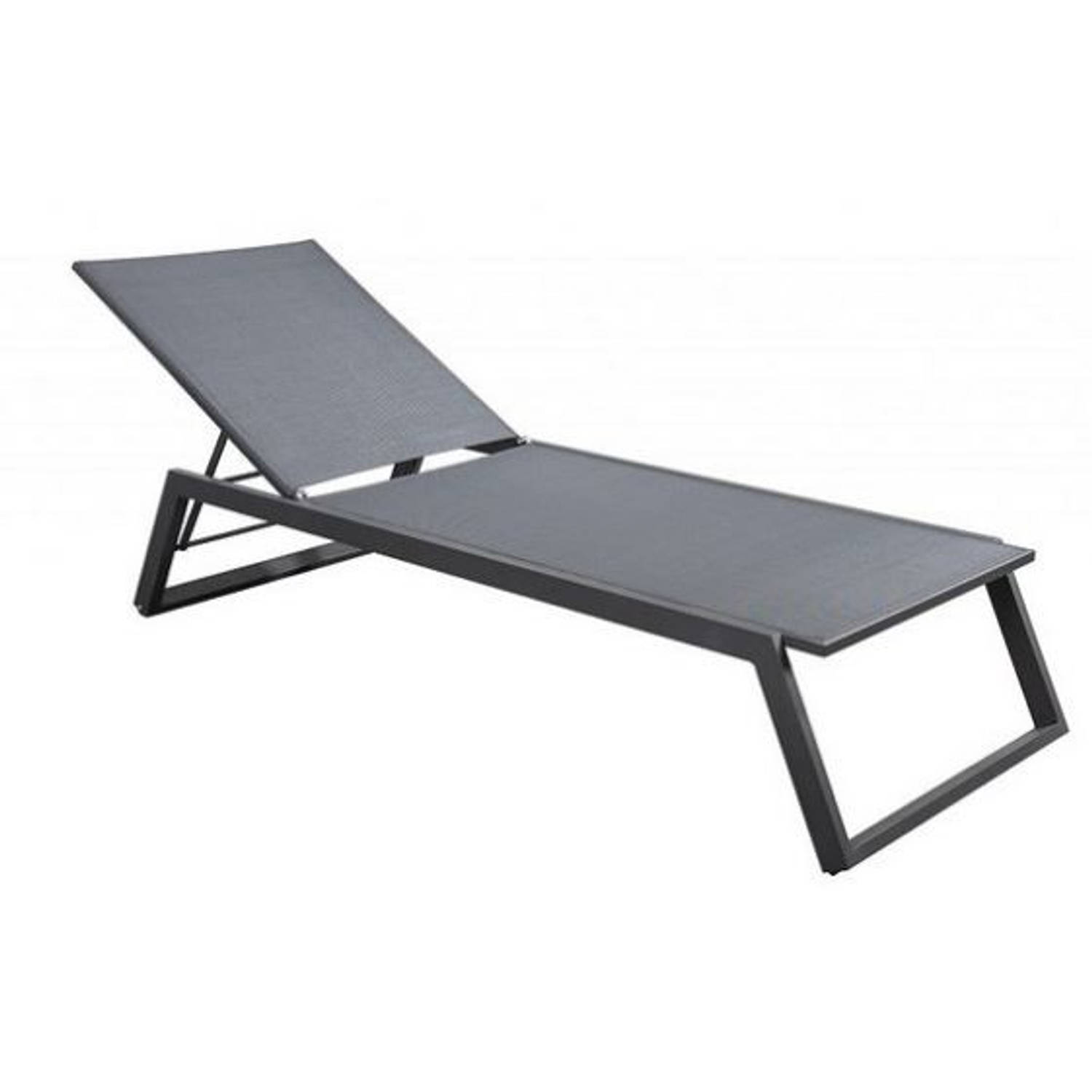 Yoi - Mizu stackable lounger alu dark grey/carbon textilene