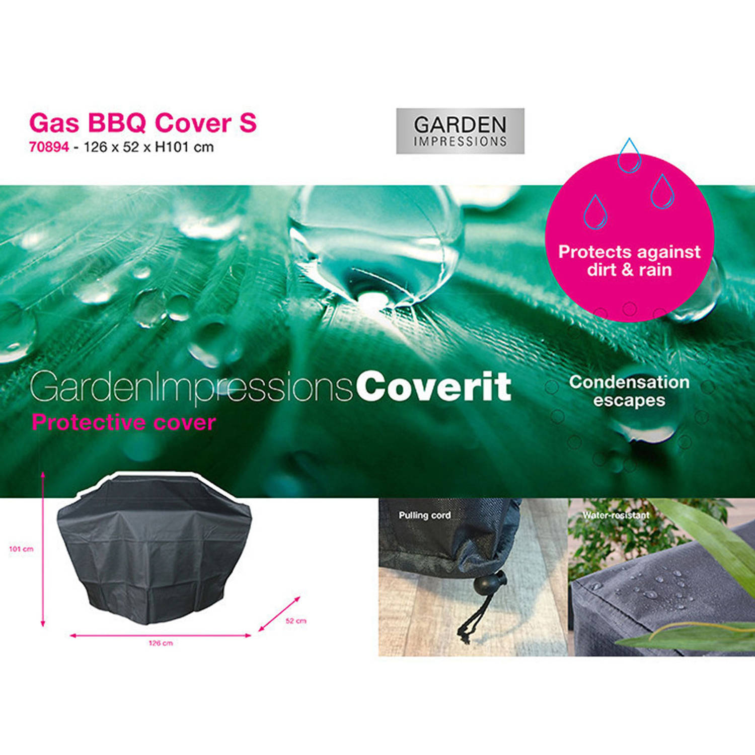Garden Impressions Coverit Gas BBQ hoes S 126-62x52xH101