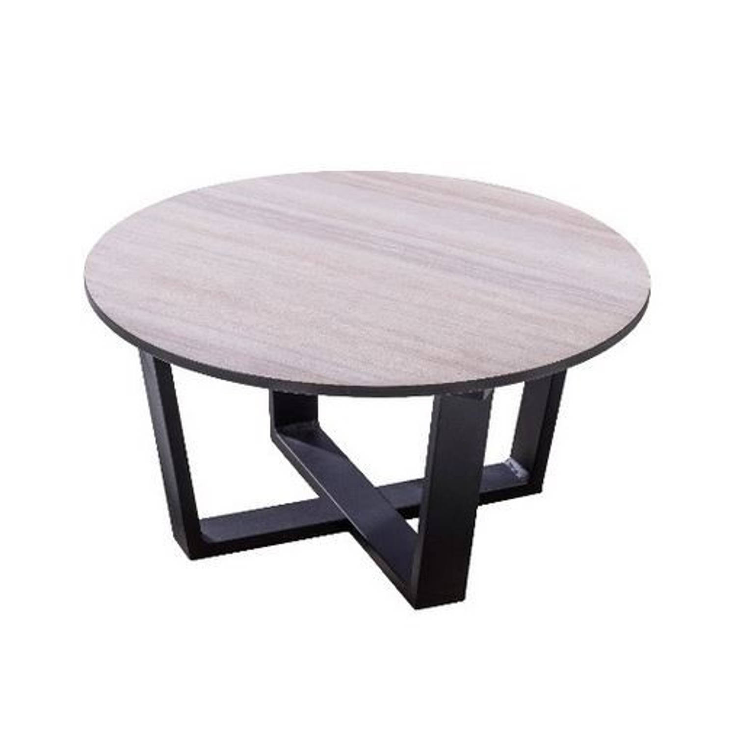 Yoi - Teeburu coffee table 60x31cm. alu black/travertin