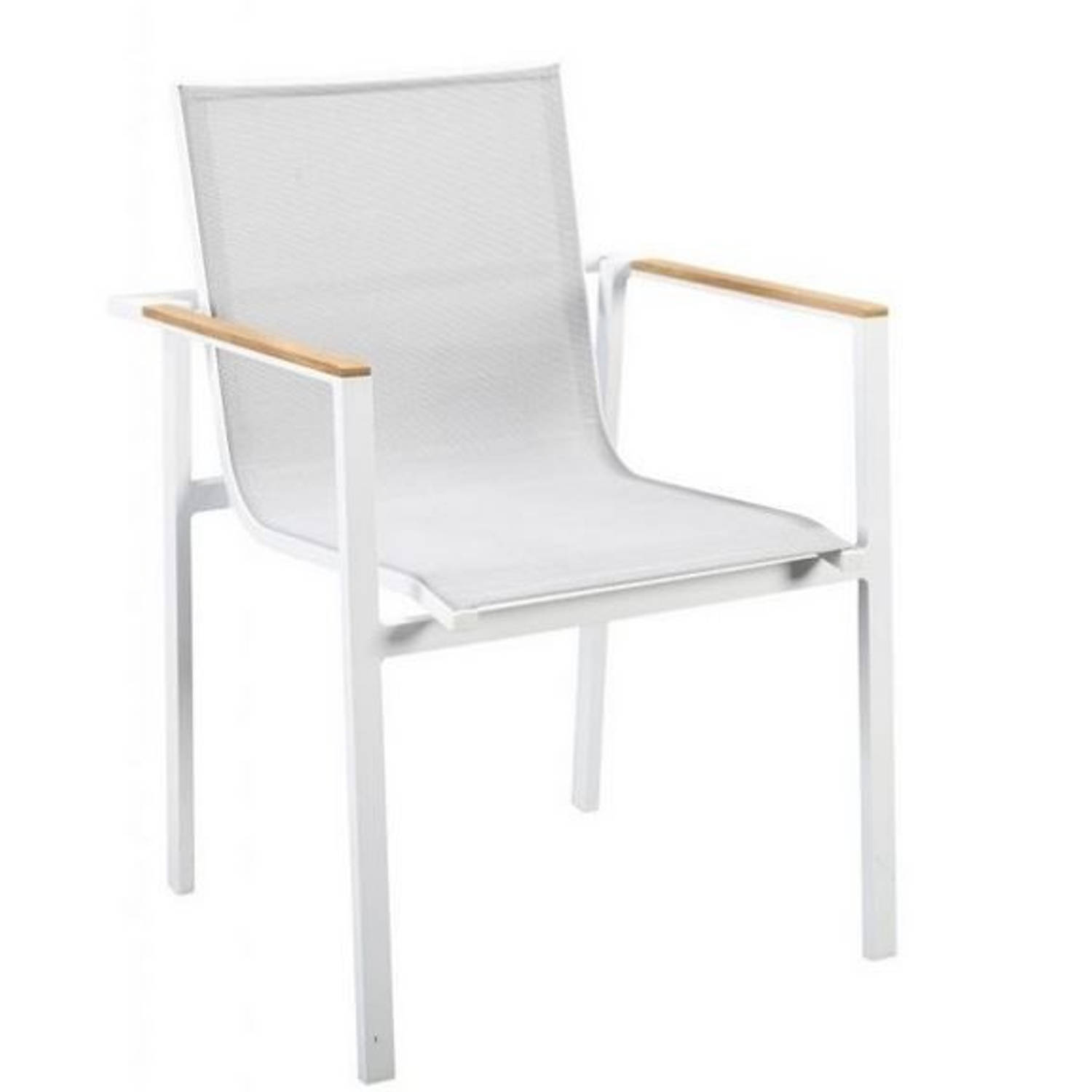 Yoi - Mizu stackable dining chair alu white/grey textilene