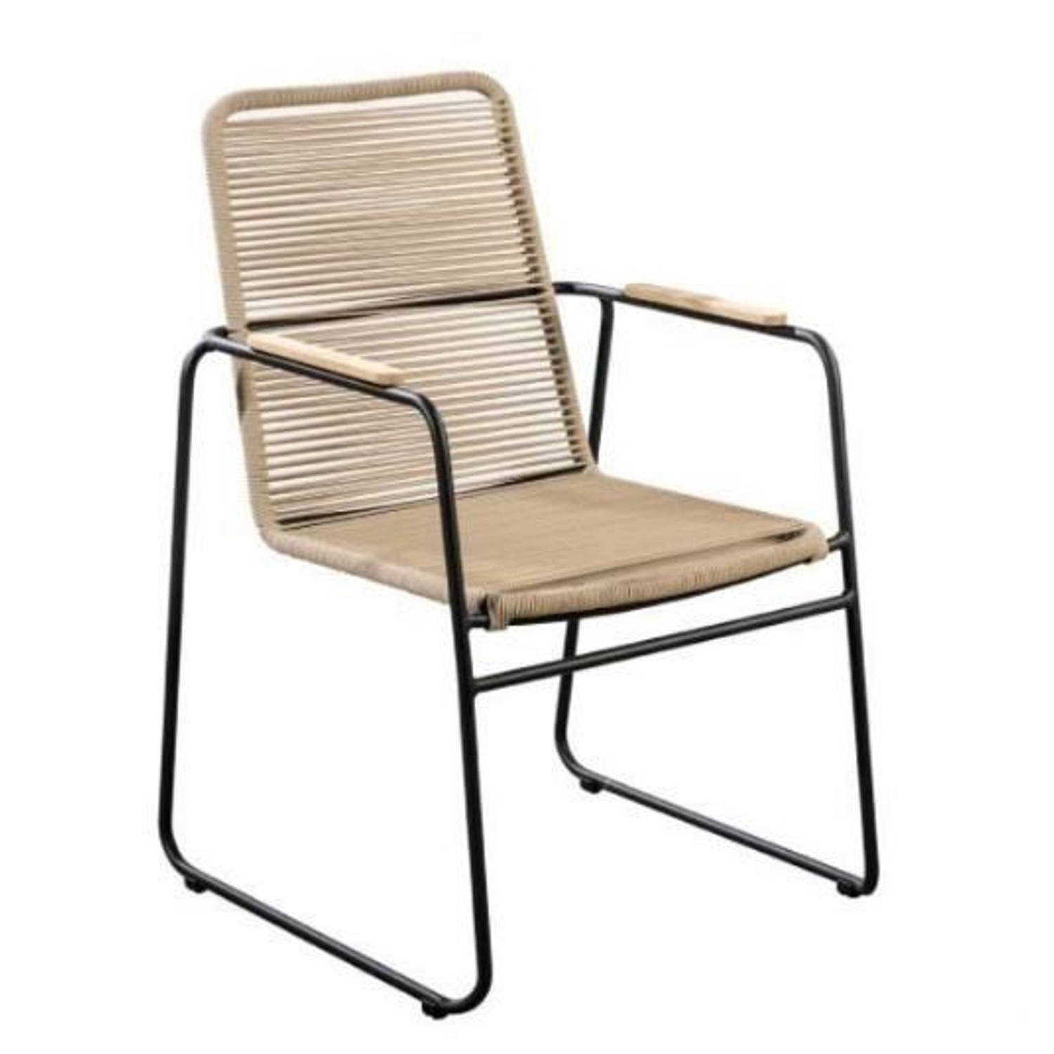 Yoi - Wasabi stackable dining chair alu black/rope natural