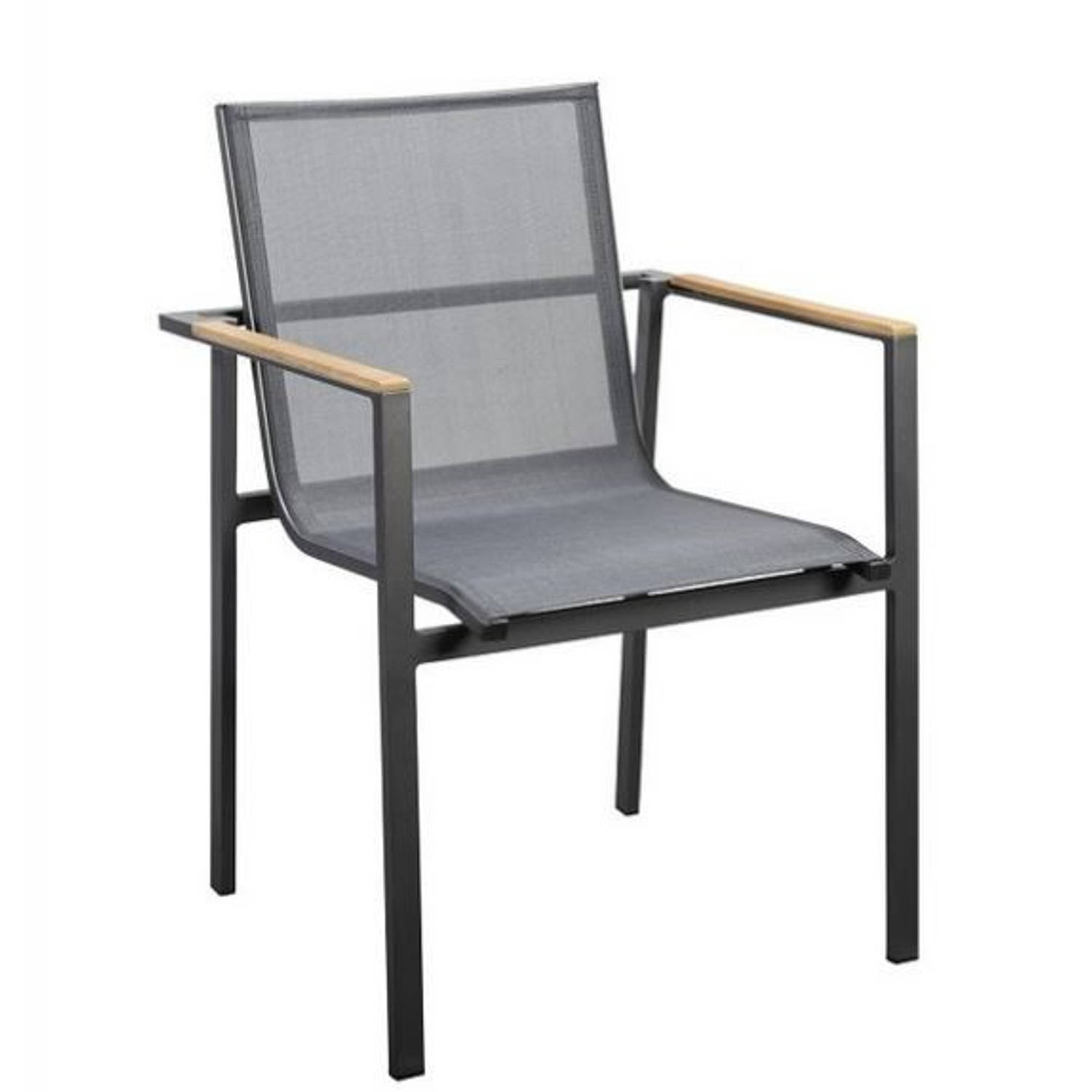 Yoi - Mizu stackable dining chair alu dark grey/carbon textilene
