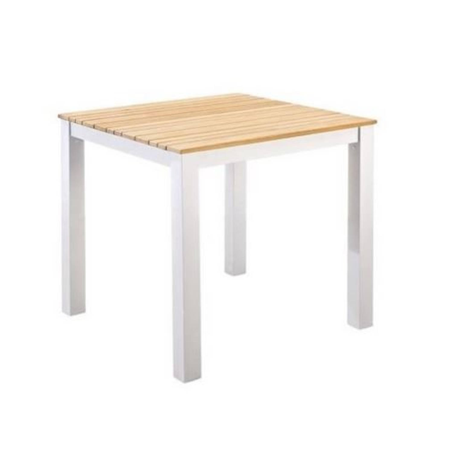 Yoi - Arashi dining table 76x76cm. alu white/teak