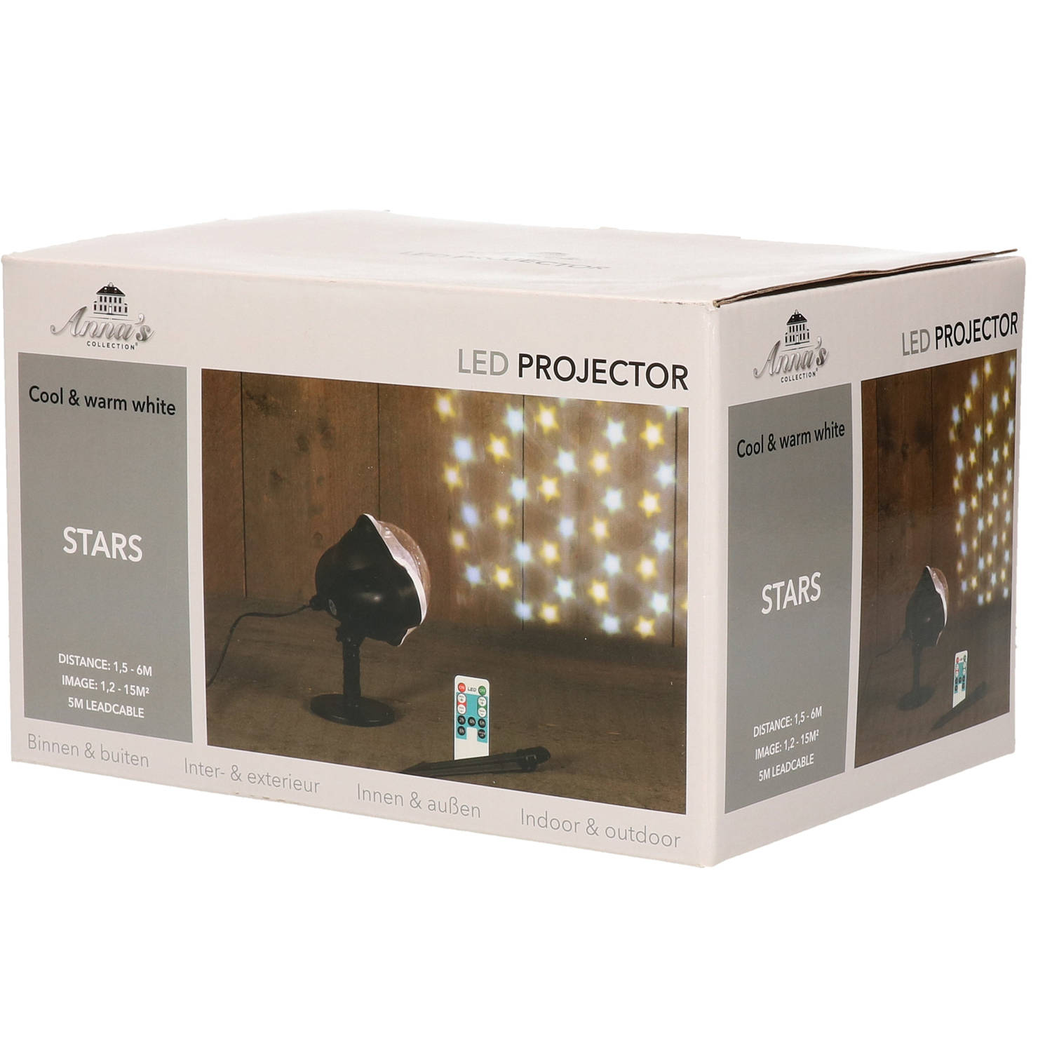 LED buitenprojector ster wit-warm wit met afstandsbediening