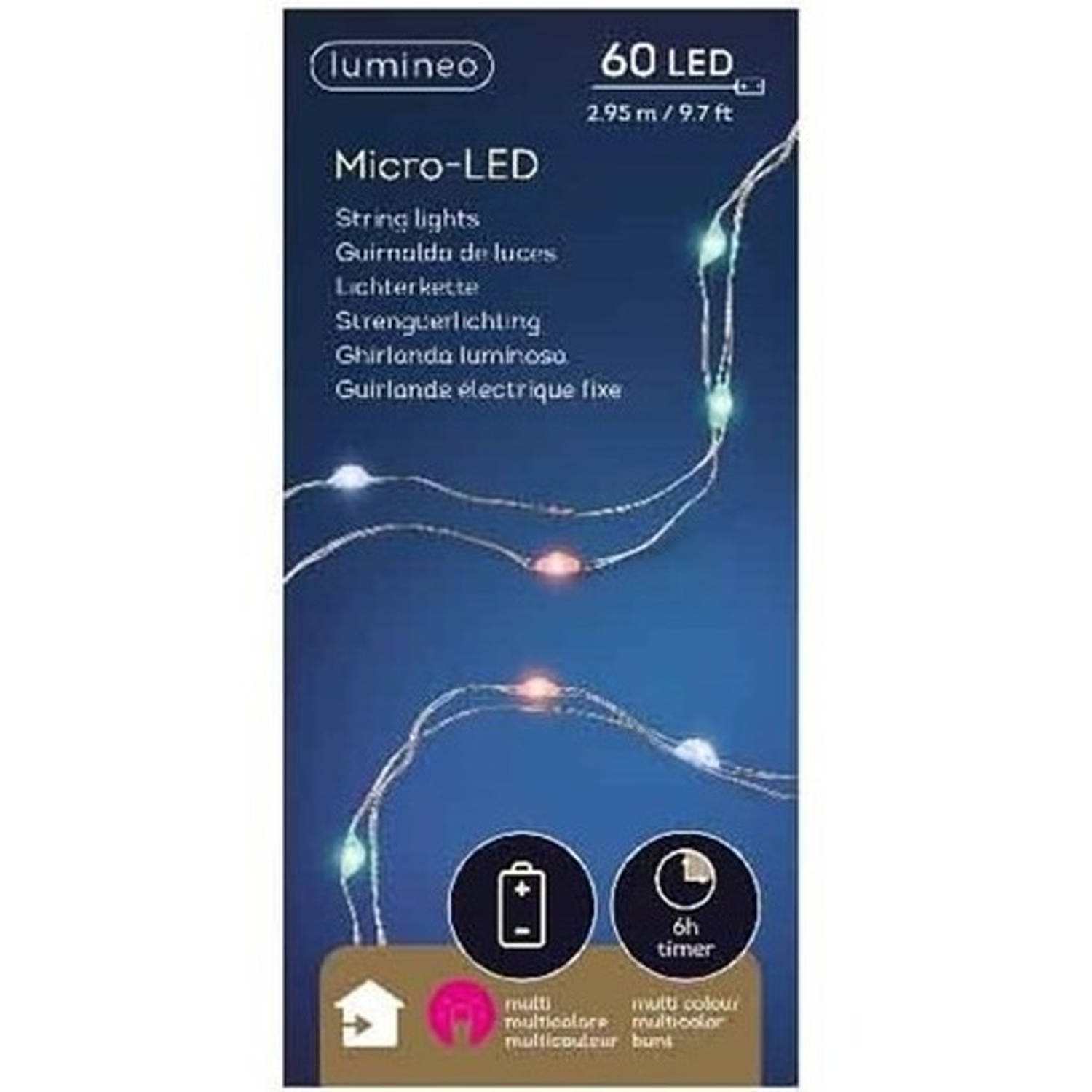 Lumineo micro stringlights l295cm-60l Multi I kerst