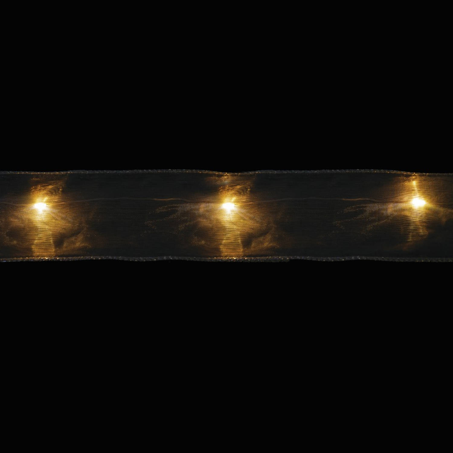Transparant goudkleurig lint met 50 LED lampjes