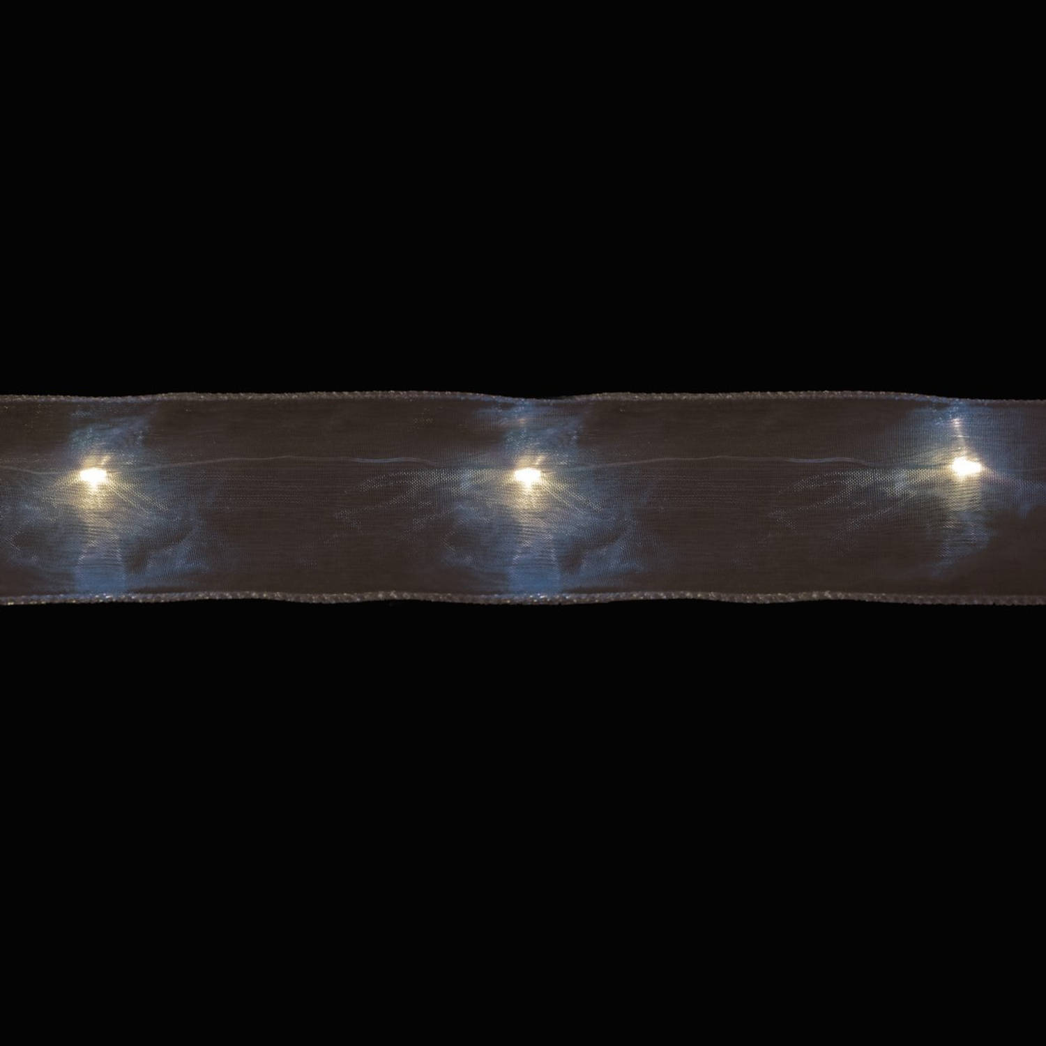 Luca - Transparant zilverkleurig lint met 50 LED lampjes